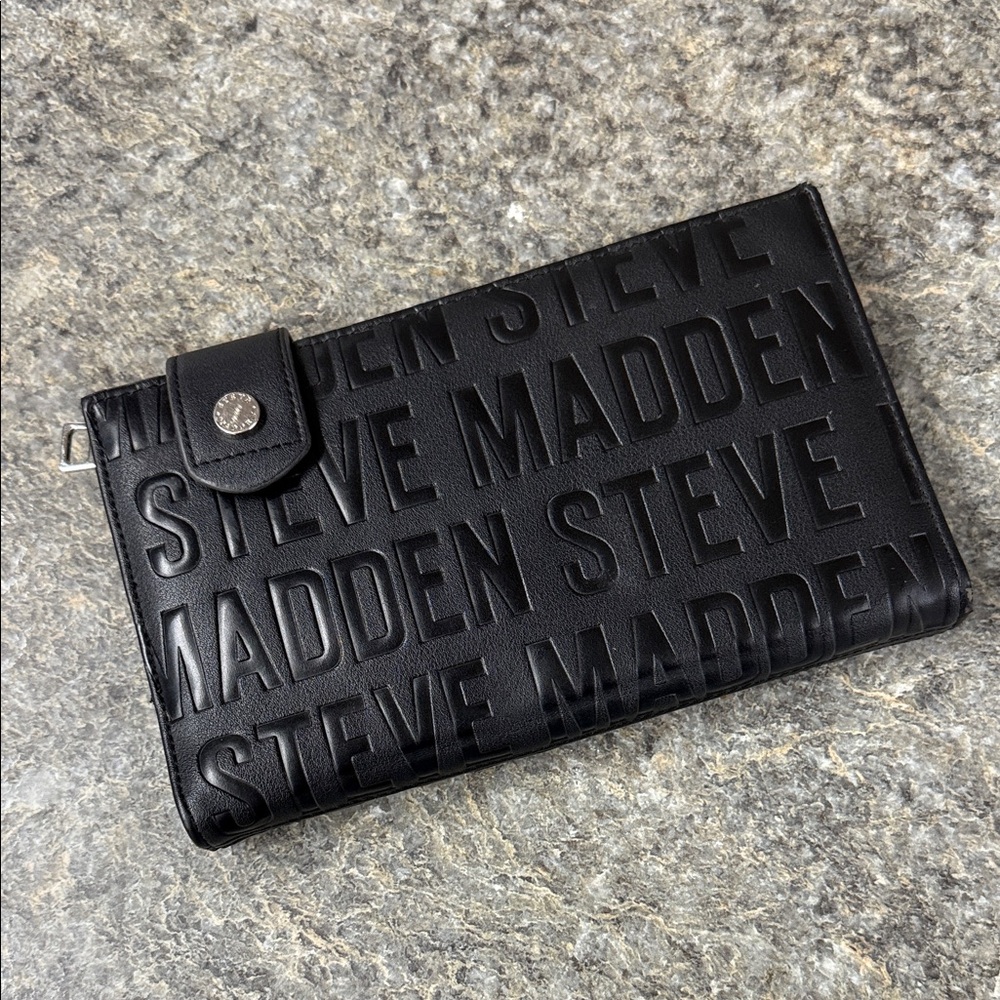 Steve Madden Black Embossed Clutch